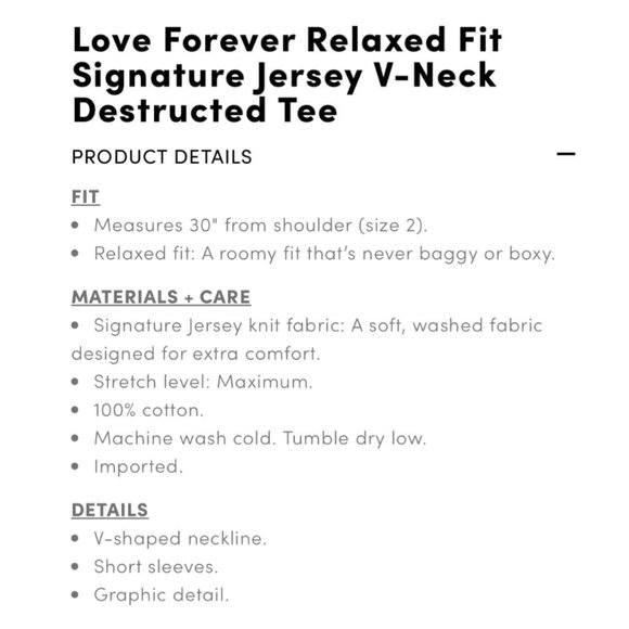 Torrid Size 4 Love Forever Relaxed Fit Signature Jersey V-Neck Destructed Tee - Picture 4 of 7